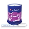 Записываемый DVD-диск в боксе DVD+R VERBATIM 4.7ГБ, 16x, 100шт/уп (43551)
