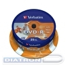 Записываемый DVD-диск в боксе DVD-R VERBATIM 4.7ГБ, 16x,  25шт/уп, Photo Printable (43538)