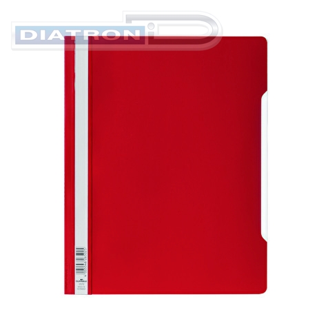 Папка скоросшиватель DURABLE 2570-03, А4, с прозрачным верхним листом, широкая, красная