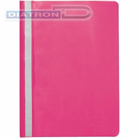 Папка скоросшиватель с прозрачным верхним листом, А4, розовая
