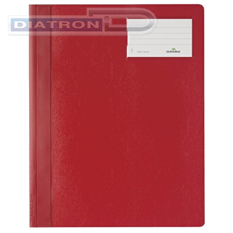 Папка скоросшиватель DURABLE 2500-03, А4, с карманом для визитки, красная