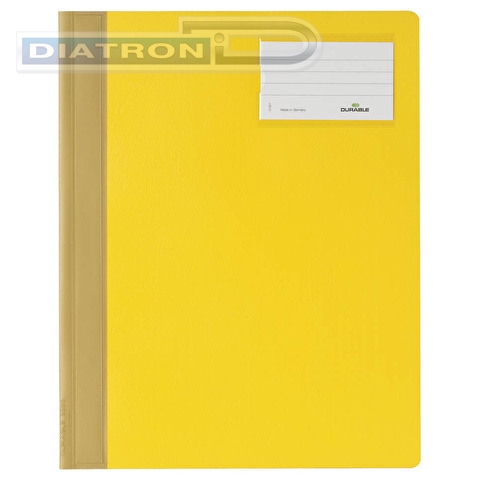 Папка скоросшиватель DURABLE 2500-04, А4, с карманом для визитки, желтая