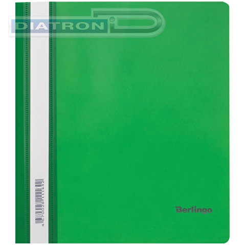 Папка скоросшиватель с прозрачным верхним листом, А5, зеленая