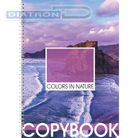 Тетрадь А4   80л, Lamark, обложка мелованный картон, гребень, клетка, Colors in Nature Lilac