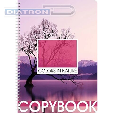 Тетрадь А4   80л, Lamark, обложка мелованный картон, гребень, клетка, Colors in Nature Pink