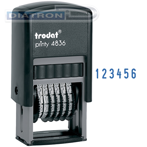 Нумератор TRODAT 4836, 6-разрядный, шрифт 3.8мм, автоматическое окрашивание