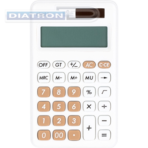 Калькулятор карманный 12 разр. Deli M120, расчет наценки, 110х70х7мм, белый