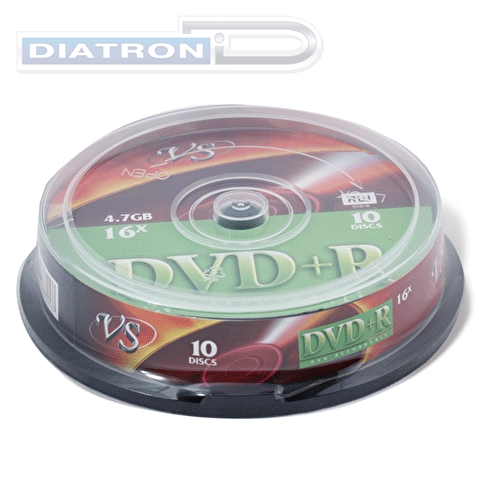 Записываемый DVD-диск в боксе DVD+R VS           4.7ГБ, 16x,  10шт/уп