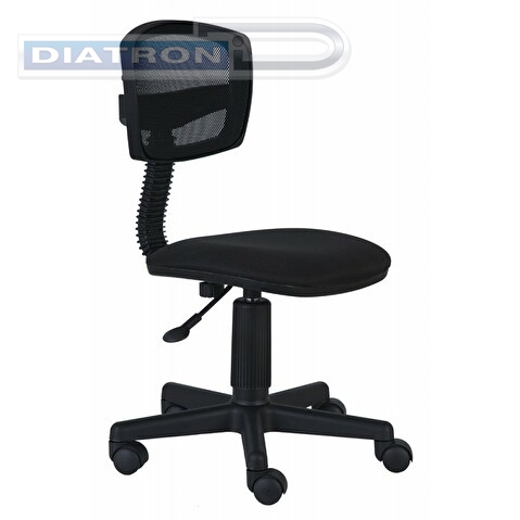 Кресло офисное БЮРОКРАТ CH-299NX, крестована пластик, без подлокотников, спинка сетка черная, сиденье ткань черная (15-21)