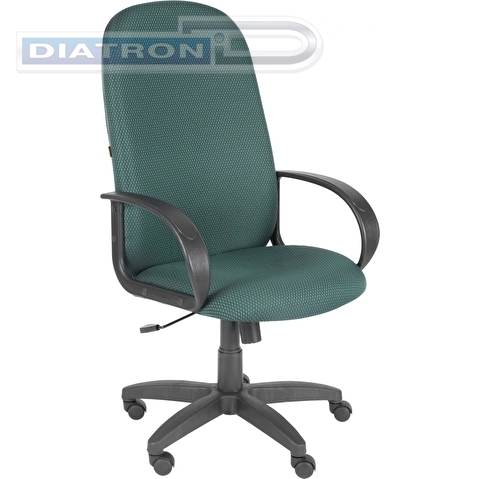 Кресло офисное CHAIRMAN 279 JP, крестовина пластик, ткань черно-зеленая (JP 15-4)
