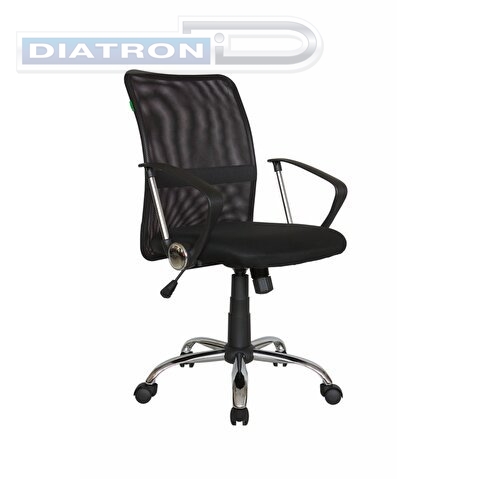 Кресло офисное RIVA Chair 8075, крестовина метал, подлокотники пластик/металл, спинка акриловая сетка черная, сиденье ткань черная