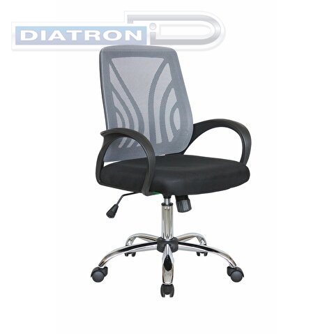 Кресло офисное RIVA Chair 8099, крестовина метал, спинка акриловая сетка серая, сиденье ткань черная