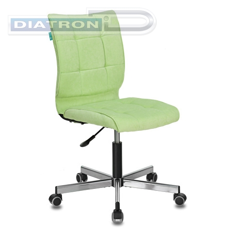 Кресло офисное БЮРОКРАТ CH-330M, крестовина металл, без подлокотников, ткань светло-салатовая (VELV81)