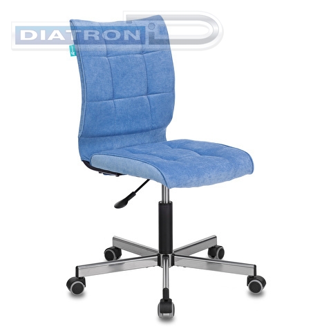 Кресло офисное БЮРОКРАТ CH-330M, крестовина металл, без подлокотников, ткань голубая (VELV86)