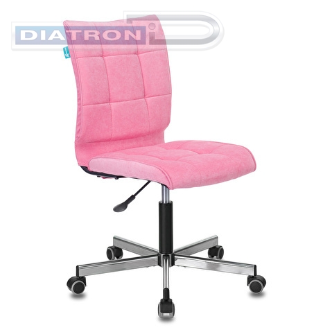 Кресло офисное БЮРОКРАТ CH-330M, крестовина металл, без подлокотников, ткань розовая (VELV36)