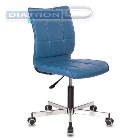 Кресло офисное БЮРОКРАТ CH-330M, крестовина металл, без подлокотников, иск.кожа синяя (OR-03)