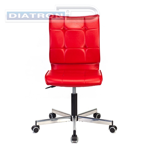 Кресло офисное БЮРОКРАТ CH-330M, крестовина металл, без подлокотников, иск.кожа красная (Next-13)
