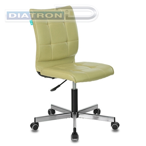 Кресло офисное БЮРОКРАТ CH-330M, крестовина металл, без подлокотников, иск.кожа зеленая (Best 79)