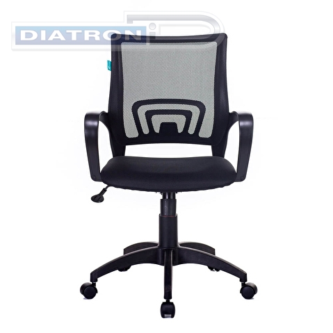 Кресло офисное БЮРОКРАТ CH-695N, крестовина пластик, спинка сетка серая, сиденье ткань черная (TW-04/TW-11)