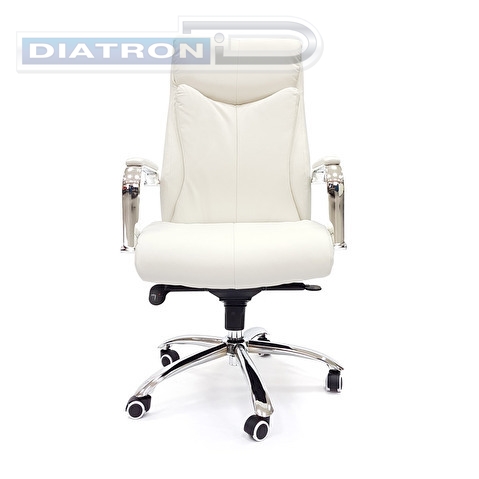 Кресло руководителя RT-346, крестовина хром, мультиблок, максимальная нагрузка 120кг, экокожа белая
