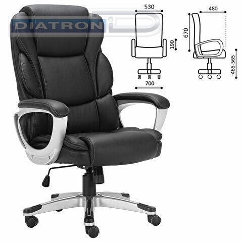Кресло руководителя BRABIX Premium Rest EX-555, пружинный блок, экокожа, черное, BRABIX-NOV