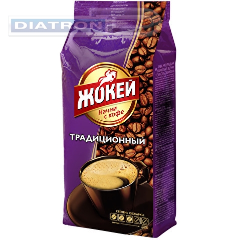 Кофе в зернах ЖОКЕЙ Традиционный, 900г, вакуумная упаковка