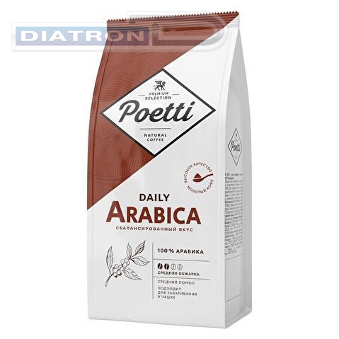 Кофе молотый POETTI Arabica, арабика, 250г, вакуумная упаковка