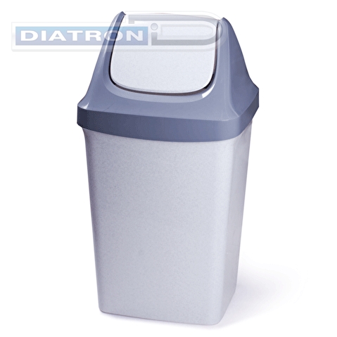 Ведро-контейнер для мусора с качающейся крышкой IDEA, 50л, пластик, серый ― компания Диатрон
