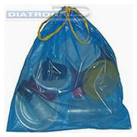 Мешки для мусора ПВД 120л х 10шт,  35мкм, в рулоне, голубые, с завязками ― компания Диатрон