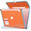 Папка-портфель на 13 отделений BRAUBERG JOY, А4, 330х245х35 мм, пластик,  с окантовкой, оранжевая