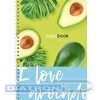 Тетрадь А5   80л, Lamark, обложка мелованный картон + УФ-лак, гребень, клетка, I love avocado
