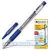 Ручка гелевая BRAUBERG Number One, резиновый упор, 0.35/0.5мм, корпус прозрачный, синяя
