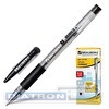 Ручка гелевая BRAUBERG Number One, резиновый упор, 0.5мм, корпус прозрачный, черная