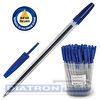 Ручка шариковая СТАММ ОПТИМА, 0.7/0.7мм, на масляной основе, прозрачный корпус, синяя