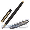 Ручка подарочная перьевая BRAUBERG Maestro, корпус черный с золотистыми деталями, линия письма 0,25 мм, синяя