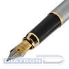 Ручка подарочная перьевая BRAUBERG Maestro, корпус серебристый с золотистыми деталями, линия письма 0,25 мм, синяя