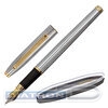 Ручка перьевая BRAUBERG Brioso, корпус серебристый, золотые детали, синяя