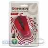 Мышь беспроводная оптическая SONNEN M-661R,  1000dpi, 2 кнопки + 1 колесо-кнопка, USB, красная
