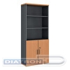 Шкаф полузакрытый Моно-люкс 800х370х1849мм, вишня/черный