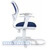 Кресло офисное БЮРОКРАТ CH-W797, пластик белый, спинка сетка синяя, сиденье ткань синяя (TW-10)