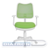 Кресло офисное БЮРОКРАТ CH-W797, пластик белый, спинка сетка салатовая, сиденье ткань салатовая (TW-18)