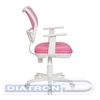 Кресло офисное БЮРОКРАТ CH-W797, пластик белый, спинка сетка розовая, сиденье ткань розовая (TW-13A)