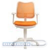 Кресло офисное БЮРОКРАТ CH-W797, пластик белый, спинка сетка оранжевая, сиденье ткань оранжевая (TW-96-1)