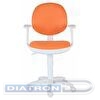 Кресло офисное БЮРОКРАТ CH-W356AXSN, пластик белый, ткань оранжевая (15-75)
