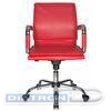 Кресло руководителя БЮРОКРАТ CH-993-LOW, низкая спинка, крестовина хром, иск.кожа красная (RED)