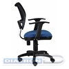 Кресло офисное БЮРОКРАТ CH-797AXSN, T-образные подлокотники, спинка сетка черная, сиденье ткань синяя (26-21)