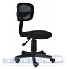 Кресло офисное БЮРОКРАТ CH-299NX, крестована пластик, без подлокотников, спинка сетка черная, сиденье ткань черная (15-21)