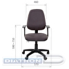 Кресло офисное CHAIRMAN 661, Т-образные подлокотники, крестовина пластик, ткань серая (15-13)