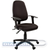 Кресло офисное CHAIRMAN 661, Т-образные подлокотники, крестовина пластик, ткань черная (15-21)
