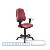 Кресло офисное CHAIRMAN 661, Т-образные подлокотники, крестовина пластик, ткань бордовая (15-11)